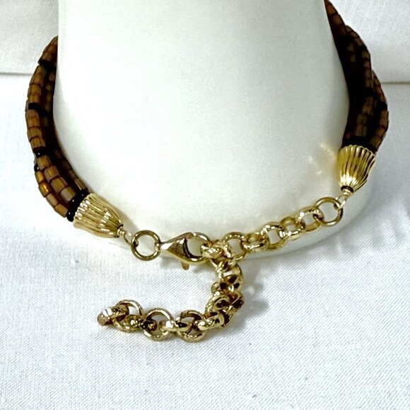 REIMAGINED Multi-Strand Glass Bead Bracelet with Gold-Tone Clasp - Picture 4 of 7